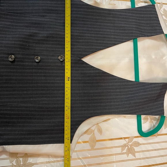 Button Suit Vest SIZE 40L GRAY STRIPE NEW - Picture 3 of 4